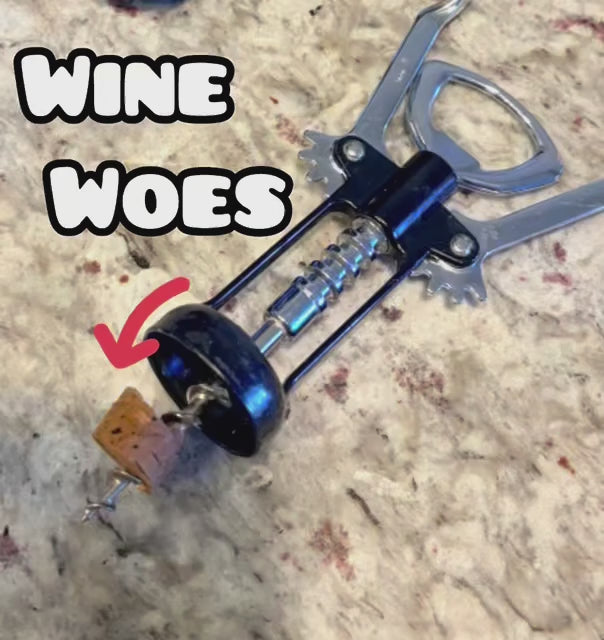 Load video: CorkLift™ removes wine corks with ease - no struggling and most importantly, no cork in your wine!